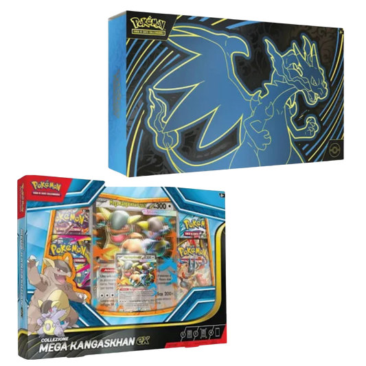 Pokemon Bundle UPC mega Charizard + Collezione mega kangaskhan