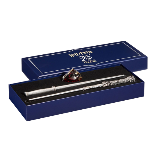 Harry Potter 25th Anniversary Gift Set con due bacchette e Pietra Filosofale