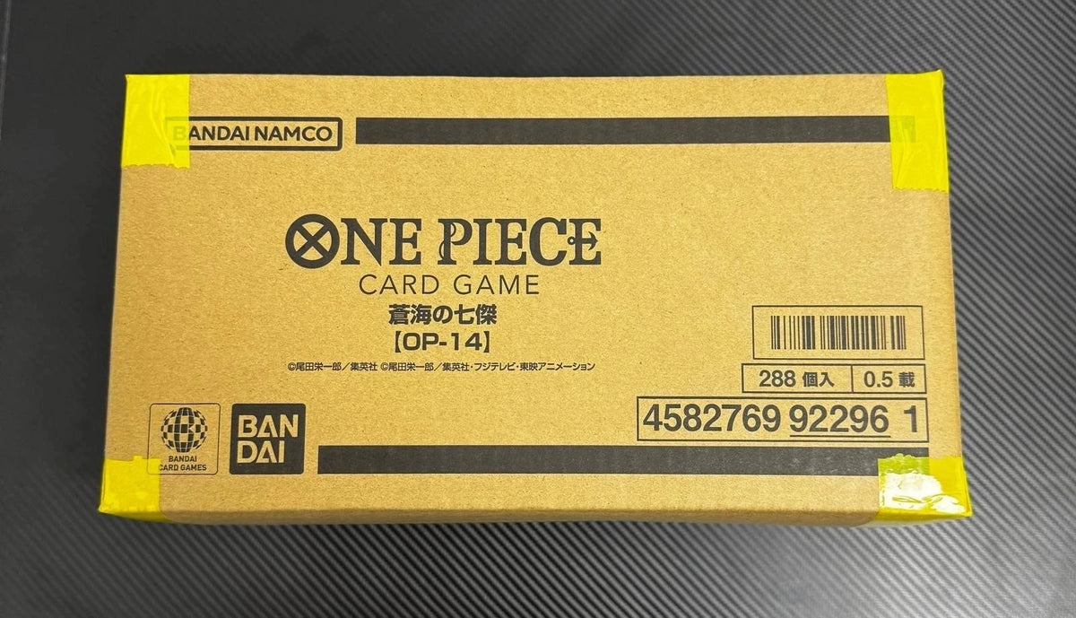 Case sigillato One Piece Card Game OP-14 giapponese, cartone da 288 buste