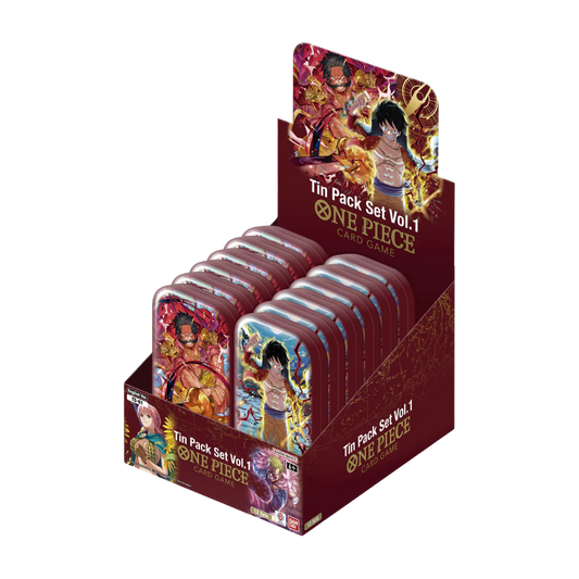 One Piece TS01 Tin Pack Set Vol.1 — display da 12 tin