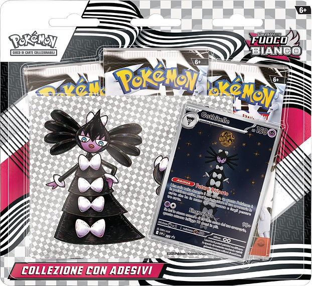 Pokémon – Collezione con Adesivo – Fuoco Bianco 3 Pack – ITA