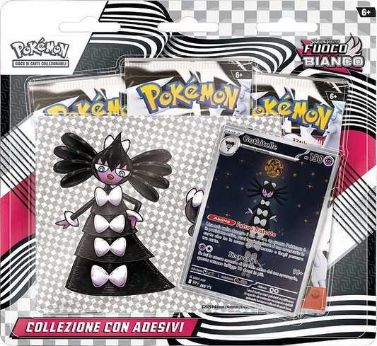 Pokémon – Collezione con Adesivo – Fuoco Bianco 3 Pack – ITA